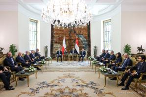 [VIDEO] Spotkanie z Prezydentem Egiptu. Prezydenckie rozmowy dotyczyły też rosyjskiej agresji na Ukrainę i sposobów zakończenia tej wojny. 