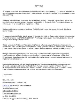 [VIDEO] Protest pod Ambasadą Tunezji w Warszawie. Gdzie jest 3-letni Polak? [FR/PL]