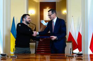 [VIDEO] Oficjalne spotkanie premiera Mateusza Morawieckiego z prezydentem Ukrainy Wołodymyrem Zełenskim