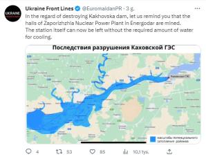 Ukraiński prezydent nazwał aktem terroryzmu wysadzenie zapory Kachowskiej Elektrowni Wodnej