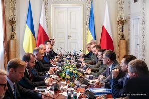 [VIDEO] Przed wylotem na szczyt NATO w Waszyngtonie Prezydent Andrzej Duda spotkał się w Belwederze z Prezydentem Ukrainy Wołodymyrem Zełenskim