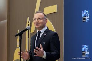 [VIDEO] O jedności, odporności i gotowości mówił Prezydent RP Andrzej Duda na szczycie NATO