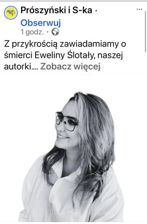 Nie żyje 35-letnia Ewelina Ślotała - autorka książek o kulisach życia w Konstancinie.  Krzysztof Rutkowski udzielił jej pomocy po brutalnym pobiciu w Hiszpanii
