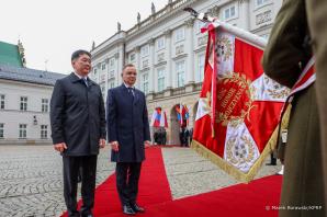 [VIDEO] Prezydenci Polski i Mongolii o dwustronnych relacjach i sytuacji bezpieczeństwa