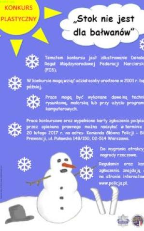 Rusza konkurs plastyczny w ramach kampanii: WSPÓLNIE DLA BEZPIECZEŃSTWA NA STOKU