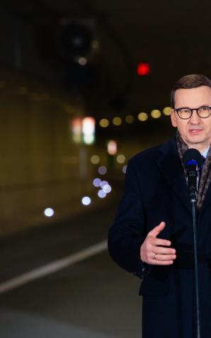 [VIDEO] Premier Mateusz Morawiecki uczestniczył w otwarciu najdłuższego tunelu w Polsce 
